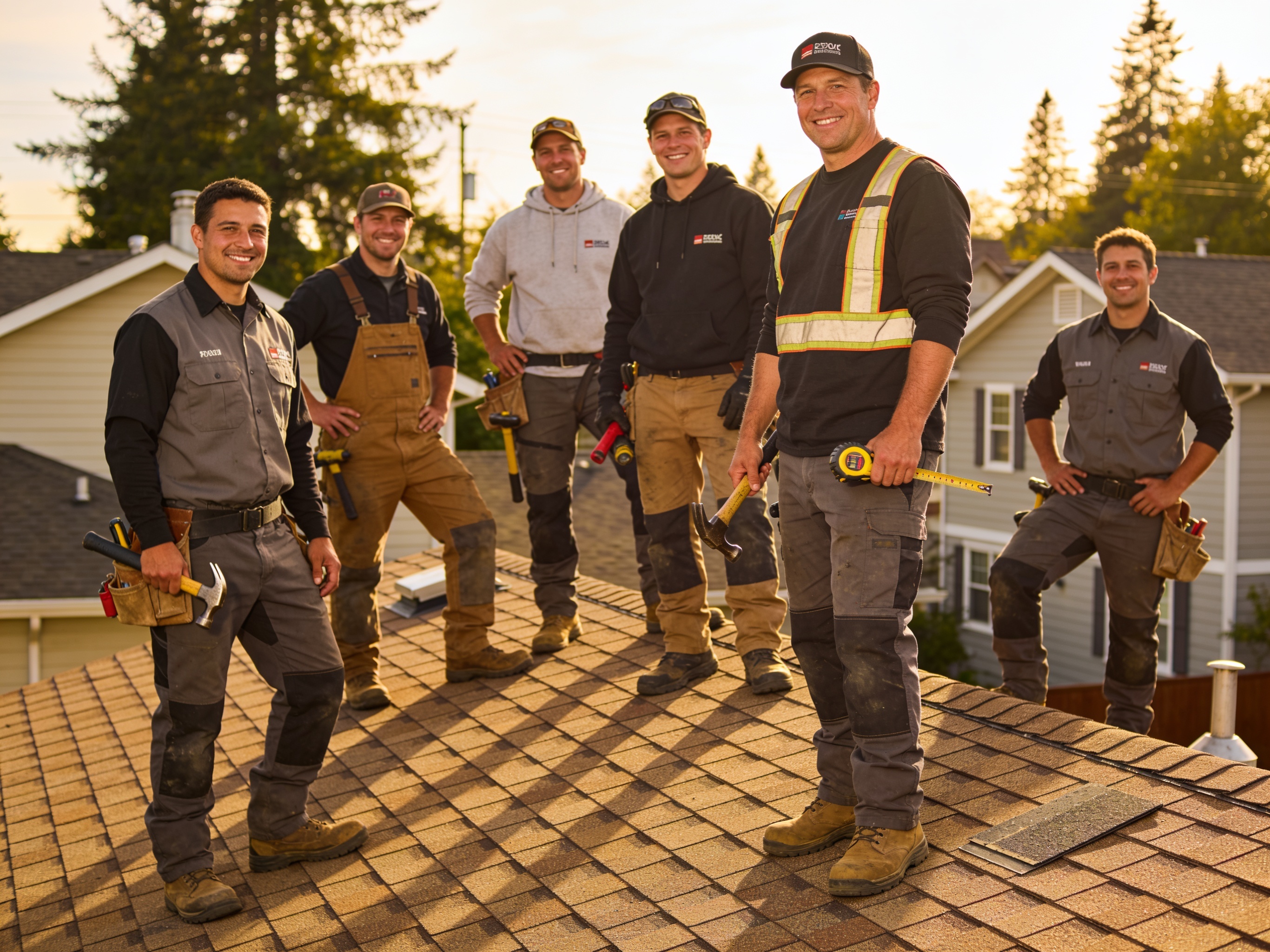 The Everett Roof & Leak Pros team at work in Everett