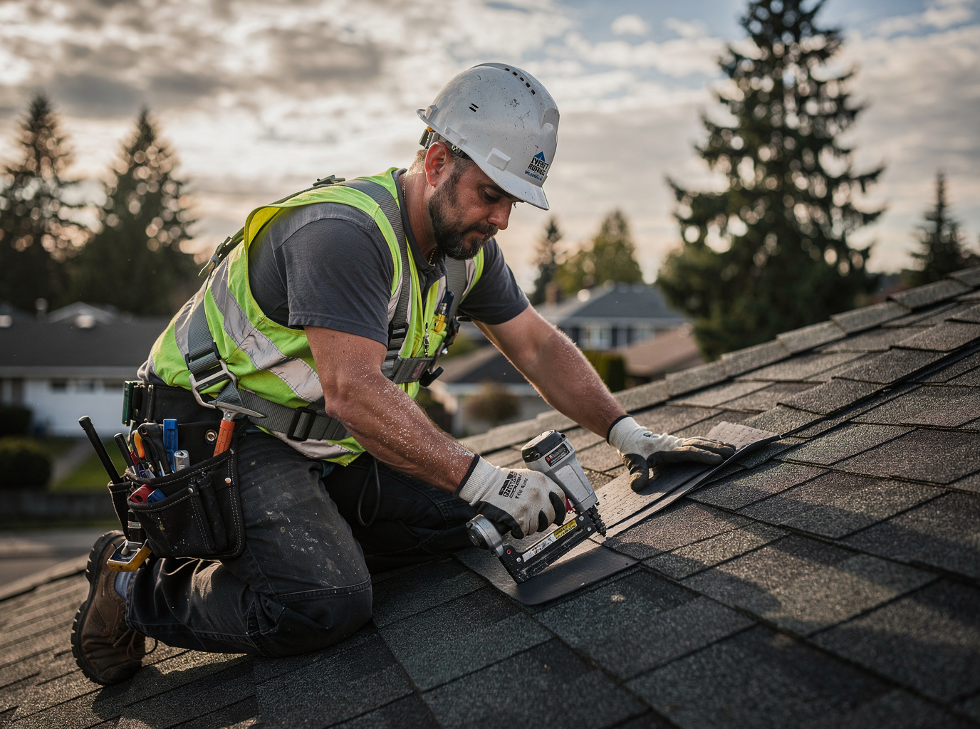 Roofing work by Everett Roof & Leak Pros in Everett, WA