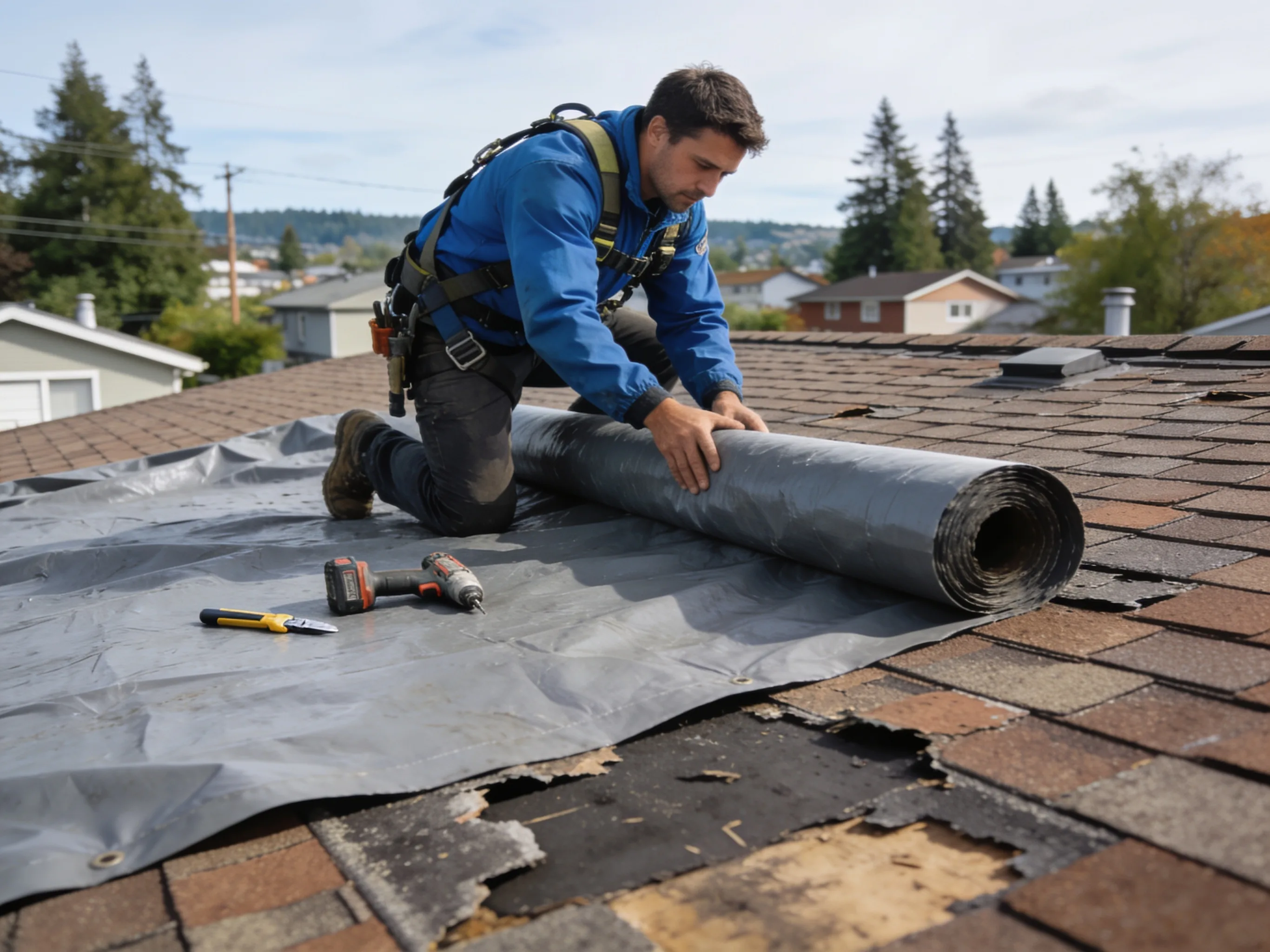Emergency Roof Tarping in Everett