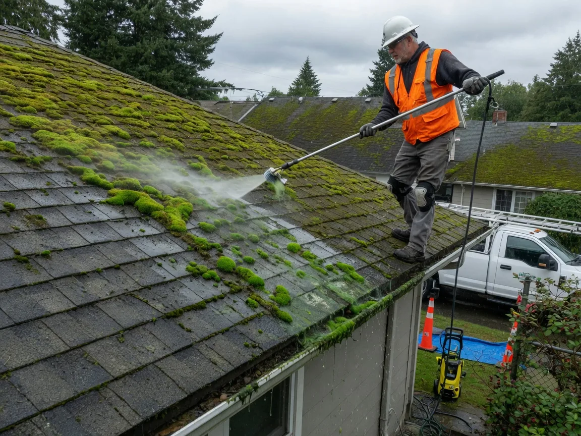 Roof Moss & Algae Removal in Everett