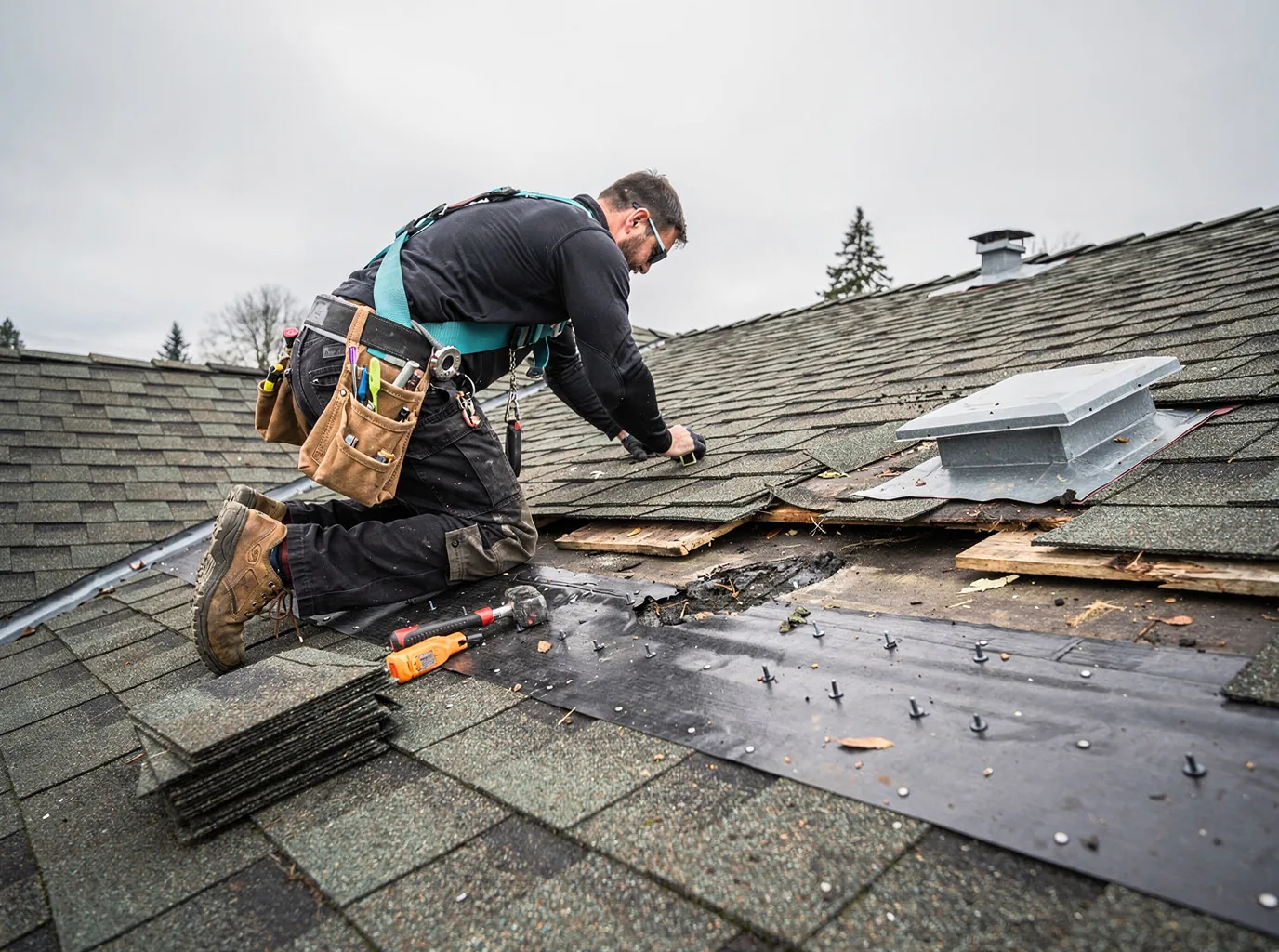 Shingle Roof Leak Repair in Everett