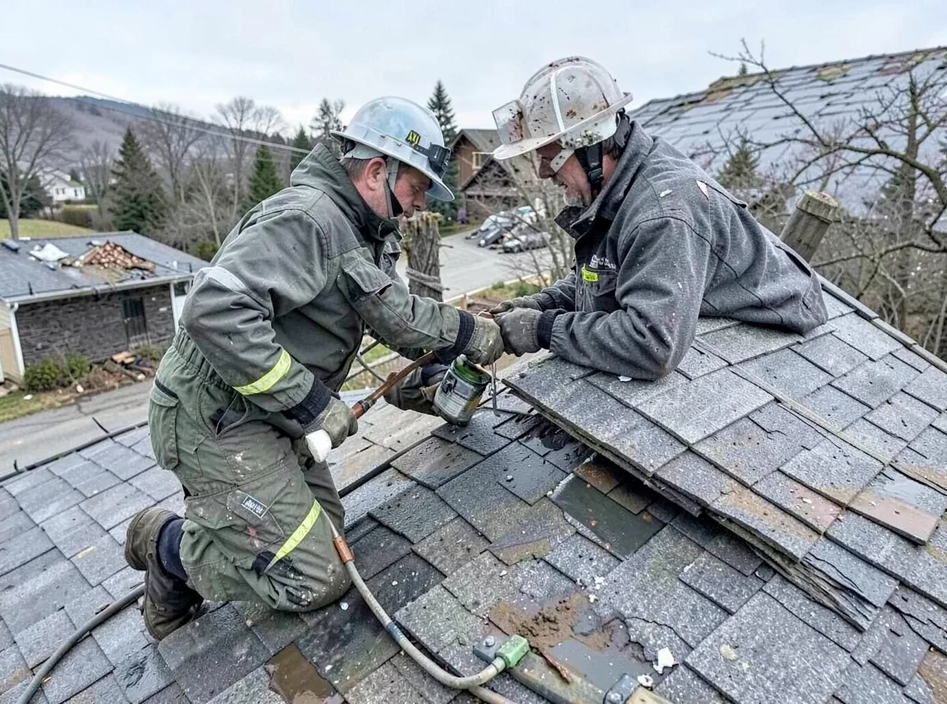 Wind Damage Roof Repair in Everett